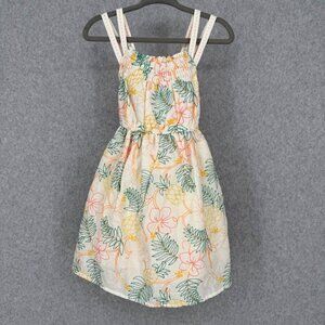 Tommy Bahama Embroidered Summer Dress Size 24M Cream Pink Green Floral NEW